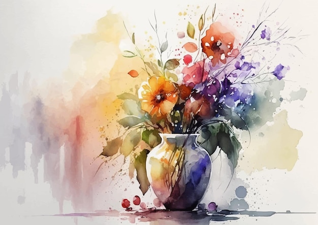 ベクトル wildflower wonders a collection of watercolor blooms