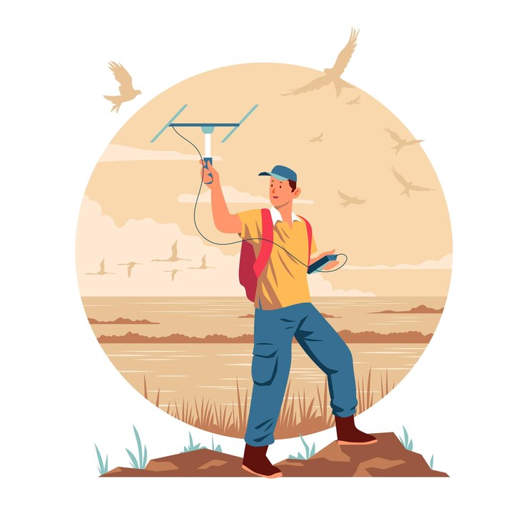 Vector wildlife biologist concept