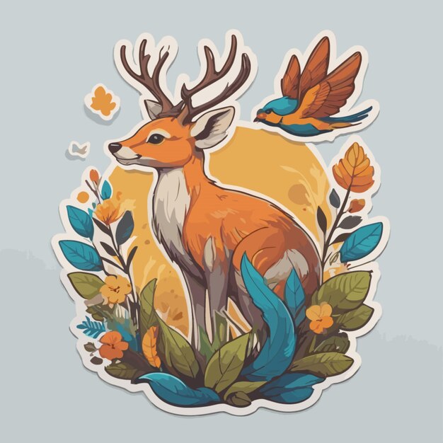 Vector wildlife color cartoon vector