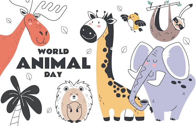 Wildlife day world life wild animal forest nature conservation concept