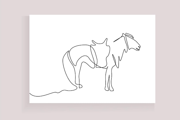 Wildlife horse line art concept