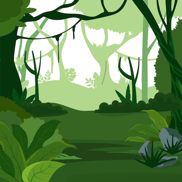 Vector wildlife and jungle illustration background vector