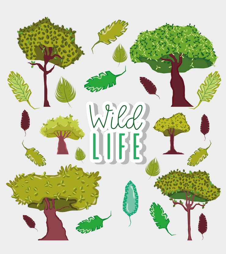 Vector wildlife and nature icons vector illustration graphic design