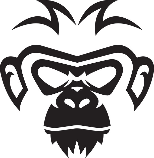 Wildlife Noir Primate Vector Art