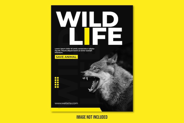 Wildlife vertical poster template