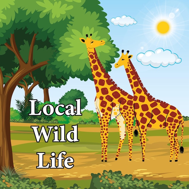 Wildlife world day local Zoo set world animal day collage design with animals and nature