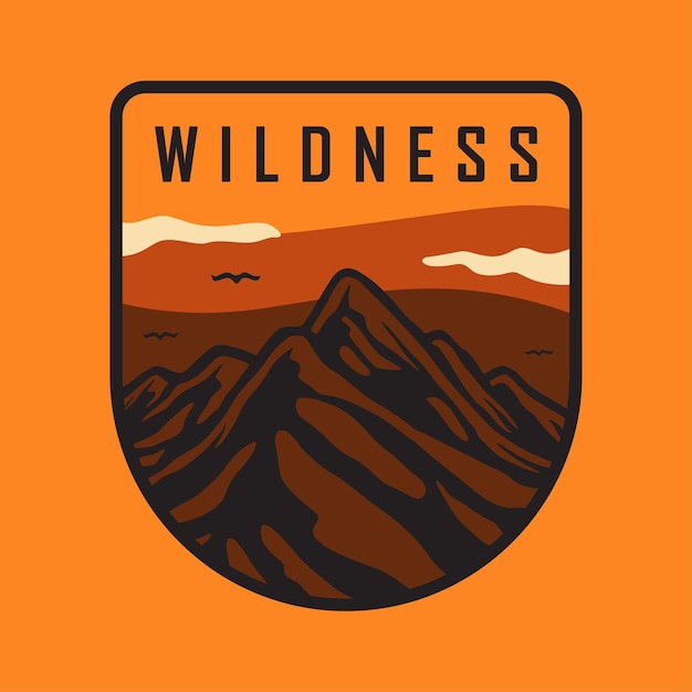 Wildness bold lanscape per logo, emblema, t-shirt, adesivo, ecc.