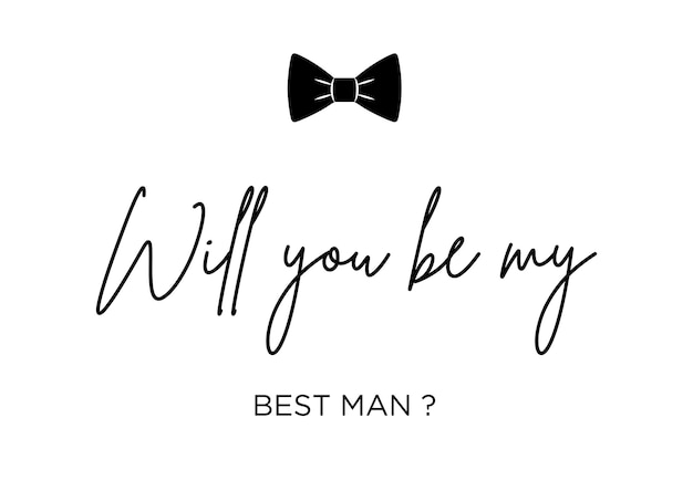 Vector will you be my best man groomsman invitation card