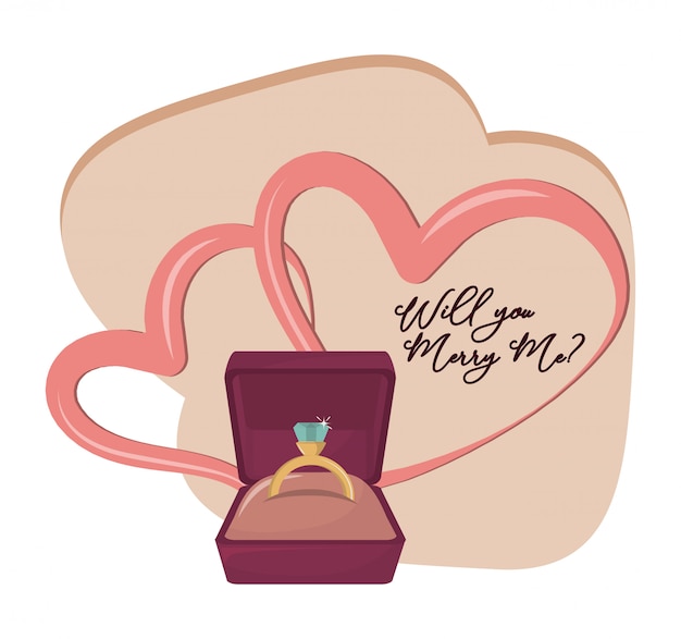 Vector will you marry me cartoon