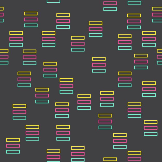 Willekeurig geometrisch lijnenpatroon, abstracte achtergrond in retrostijl van de jaren 80, 90. Kleurrijke geometrische illustratie