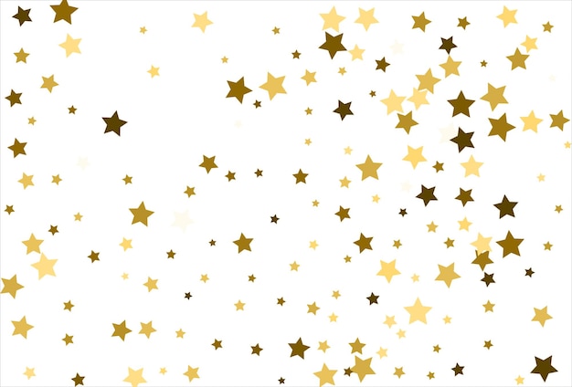 Willekeurige vallende gouden sterren op witte achtergrond Glitter patroon voor banner wenskaart Kerstmis en Nieuwjaar kaart uitnodiging ansichtkaart papieren verpakking