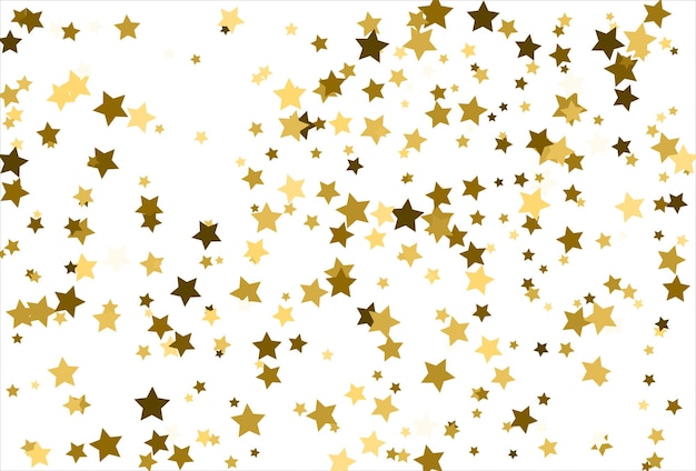 Willekeurige vallende gouden sterren op witte achtergrond Glitter patroon voor banner wenskaart Kerstmis en Nieuwjaar kaart uitnodiging ansichtkaart papieren verpakking