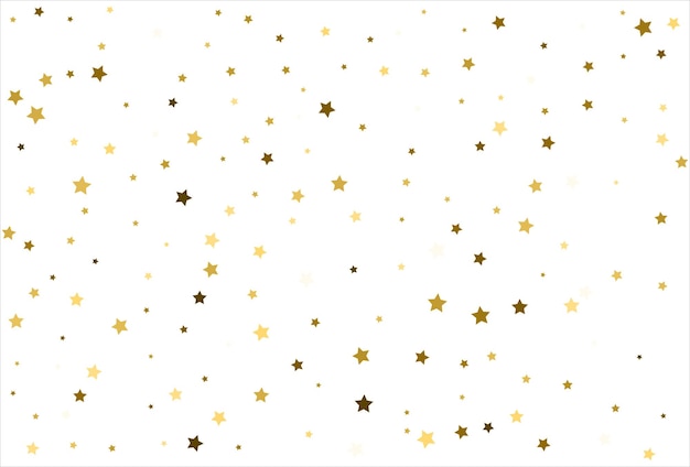 Willekeurige vallende gouden sterren op witte achtergrond Glitter patroon voor banner wenskaart Kerstmis en Nieuwjaar kaart uitnodiging ansichtkaart papieren verpakking