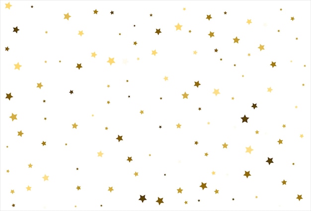 Willekeurige vallende gouden sterren op witte achtergrond glitter patroon voor banner wenskaart kerstmis en nieuwjaar kaart uitnodiging ansichtkaart papieren verpakking