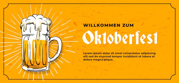 Willkommen zum oktoberfest-bannermalplaatje