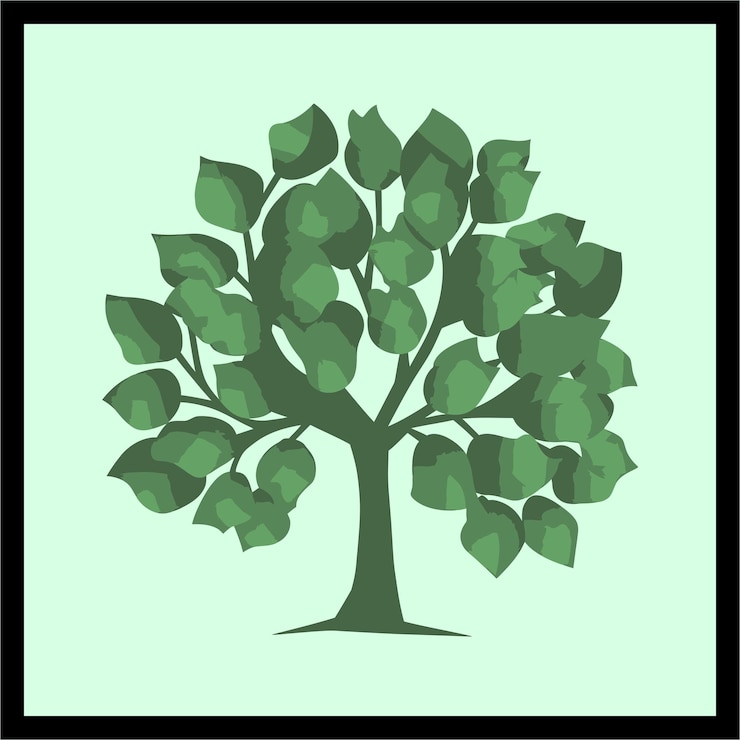 Vector willow color vector illustration