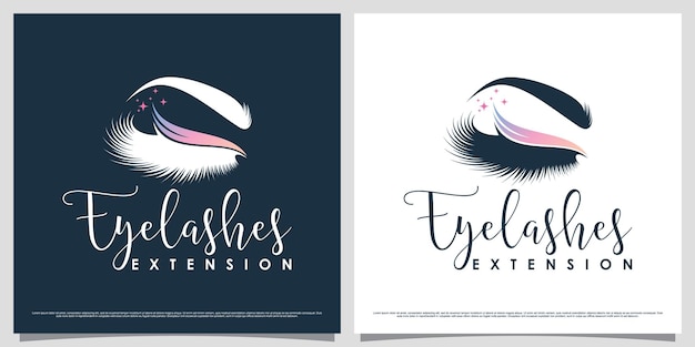 Vector wimper logo ontwerpsjabloon voor schoonheidssalon met creatief element concept