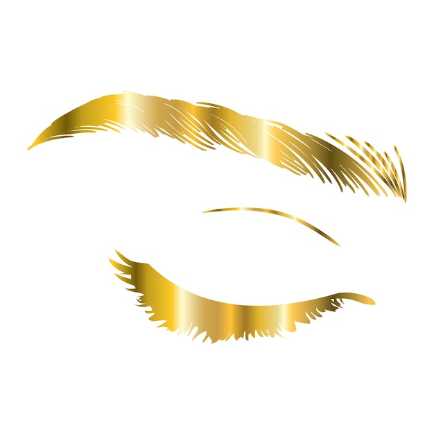 Wimperverlenging logo Make-up met gouden glitter Vectorillustratie