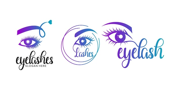 Wimperwenkbrauw vrouw logo ontwerp