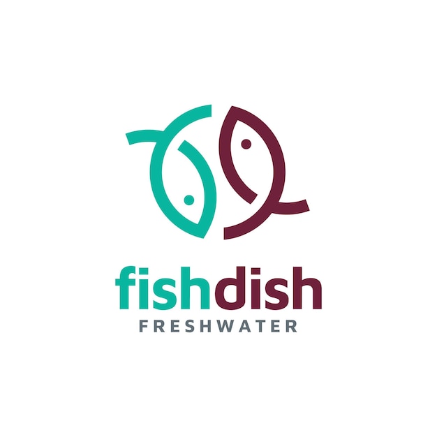 win Fish Circular Yin Yang Rotation for Fishing Company Fresh Water Seafood Restaurant Cuisine logo