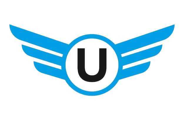 Win Logo On Letter U With Shield Symbol Transportation Logotype