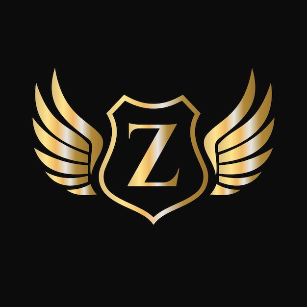 드 기호와 함께 Z 글자에 있는 로고 승리 운송 로고