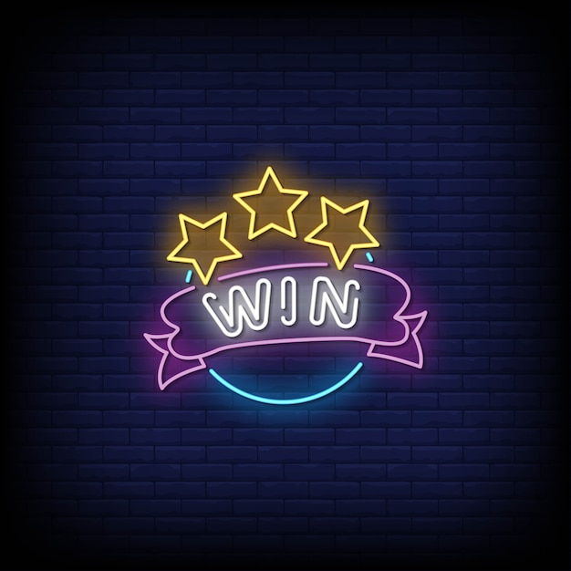 Win neon signs style-tekst