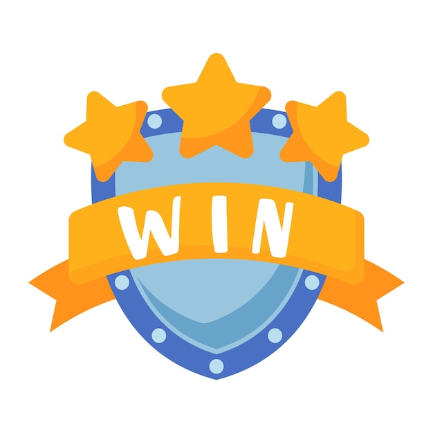 Vector win symbol illustration vector graphic icon