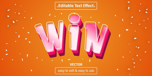 Win text effect, editable text style