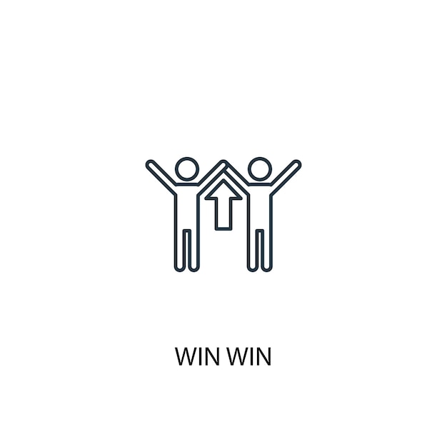 Win win concept line icon. Simple element illustration. win win concept outline symbol design. Can be used for web and mobile UI/UX