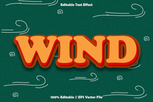 Wind_editable text effect emboss_cartoon style