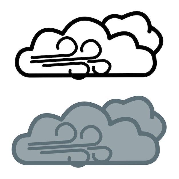 ベクトル 雲と風アイコン