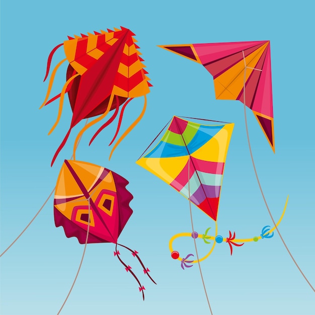 Wind Kites Sky Background