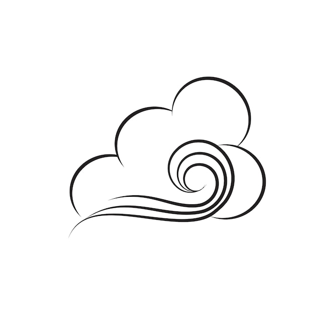 風のベクトルロゴのシンボルデザイン