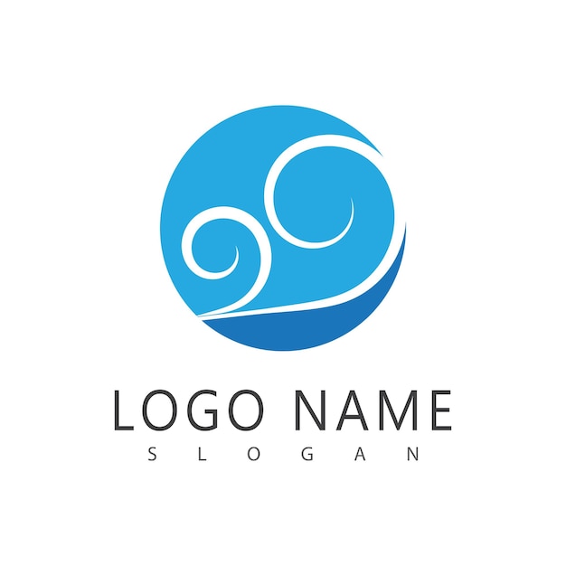 Дизайн символа векторного логотипа ветра