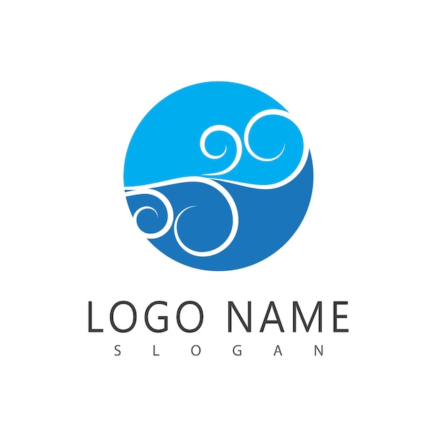 Wind logo vector symbol design