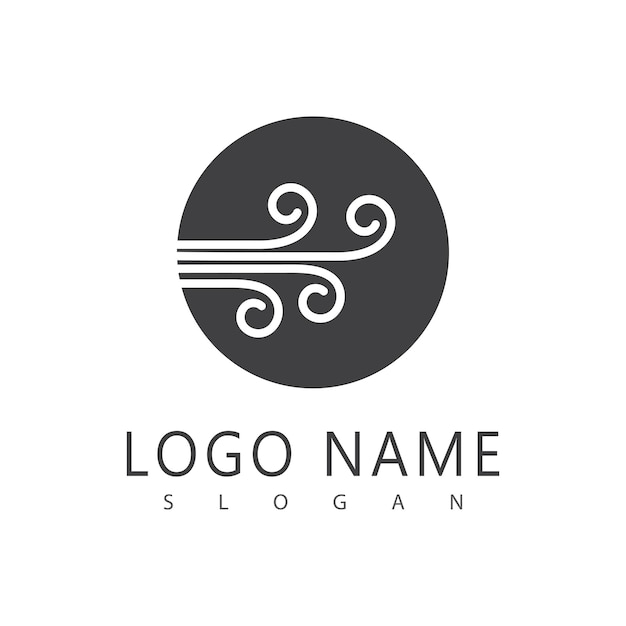 Дизайн символа векторного логотипа ветра