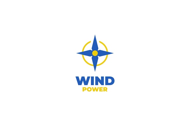 Wind power logo design vector illustration idea