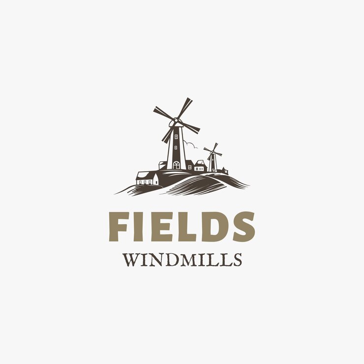 Vector wind power logo renewable energy concept wind turbine icon