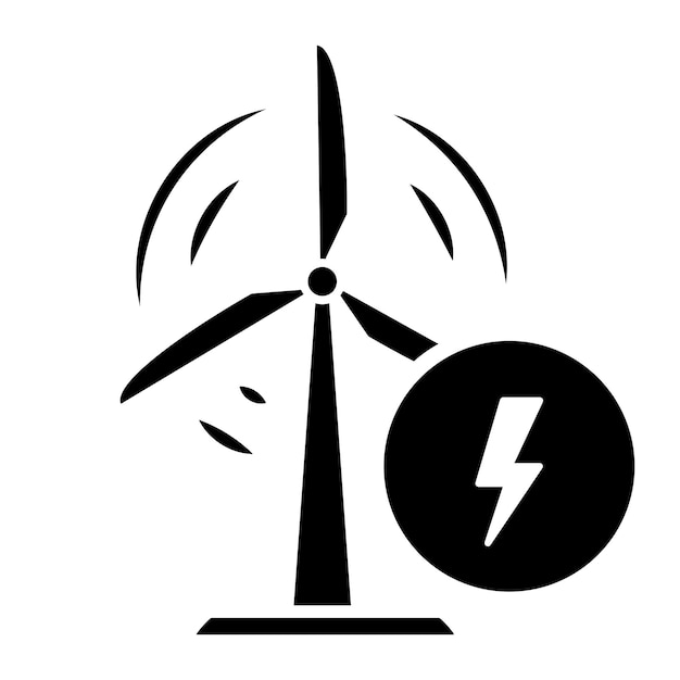 벡터 풍력 발전소 풍력 터빈 지속 가능한 대체 에너지 재생 및 청정 에너지
