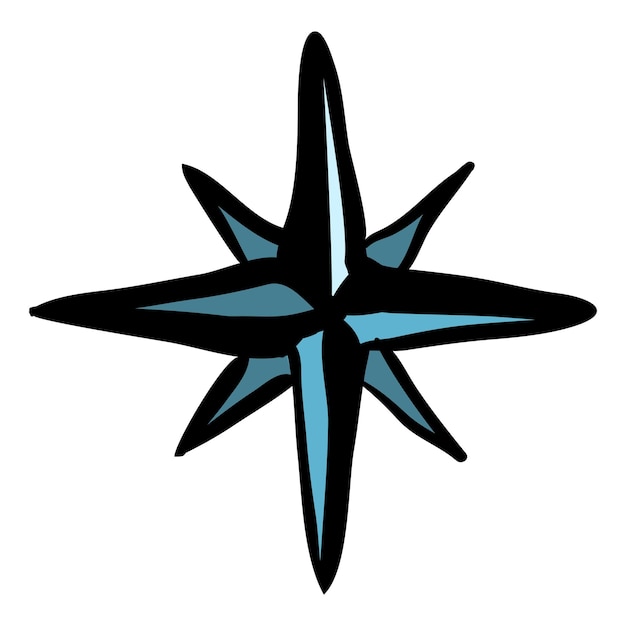 Vector wind rose doodle icon