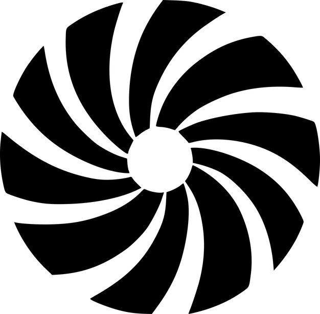 Wind Spinner Black and White Vector illustration