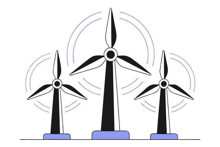 Wind turbine concept illustration vector on white background
