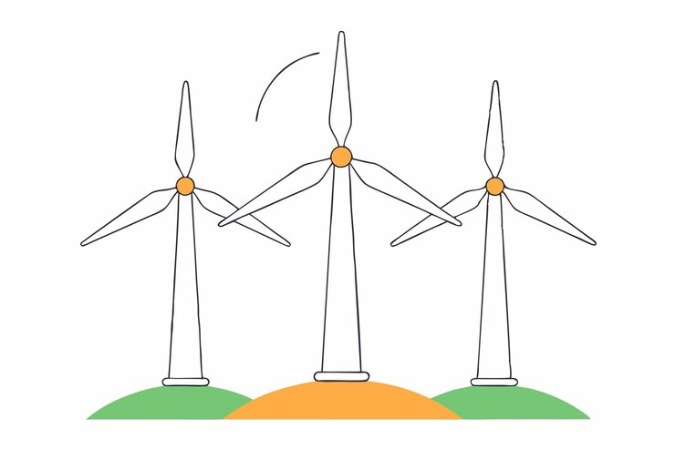 Wind turbine concept illustration vector on white background