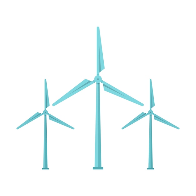 Vector wind turbine generator icon flat illustration of wind turbine generator vector icon for web design