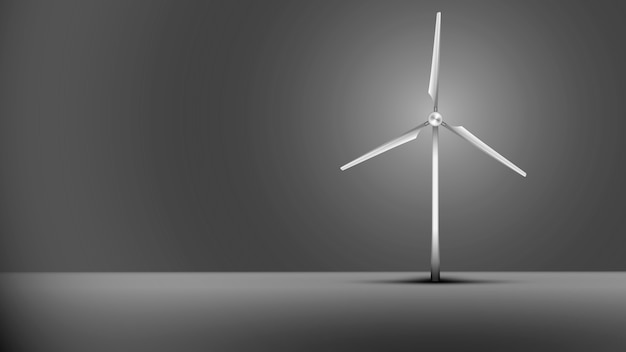 wind turbine on gray background. 