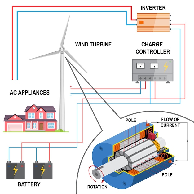 Wind turbine system for home