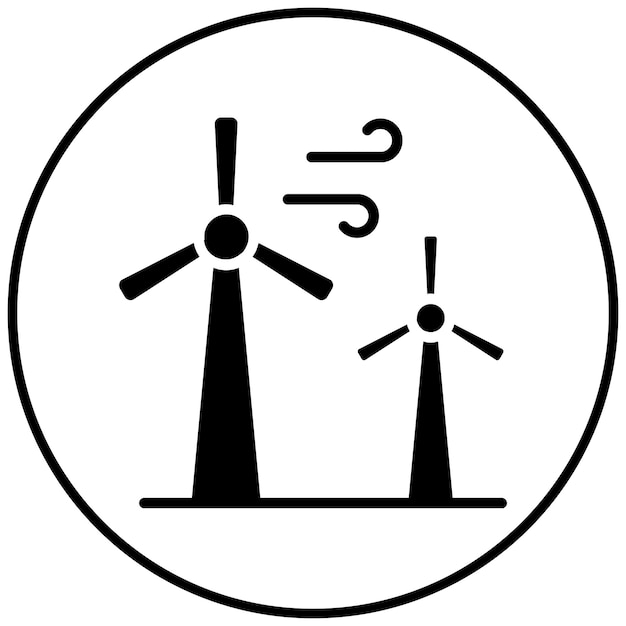 Vettore icona del vettore della turbina eolica può essere utilizzata per la produzione di icone