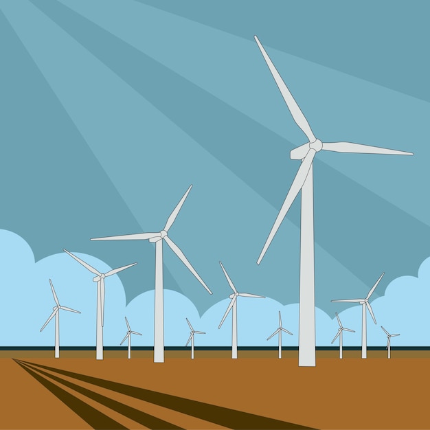 Wind Turbines Generating Clean Energy in a Scenic Landscape