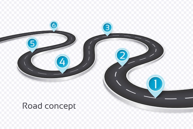 Windend 3d weg infographic concept